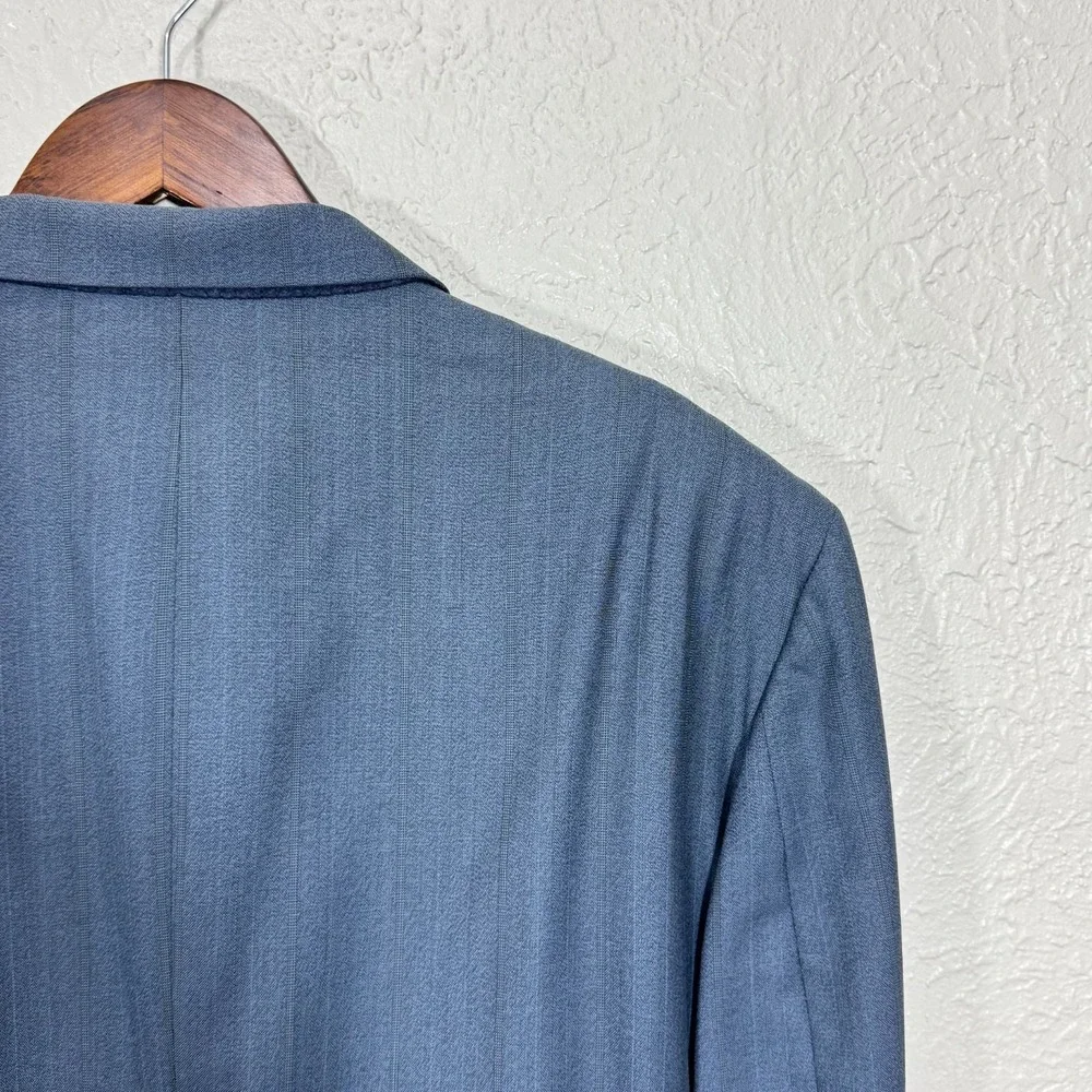 Oscar de la Renta Sport Coat Blazer 44L Blue Wool Old Money Vtg‎ 80s 90s Luxury